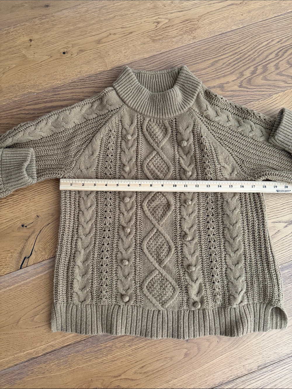 J. Crew Tan Cable Turtleneck Sweater